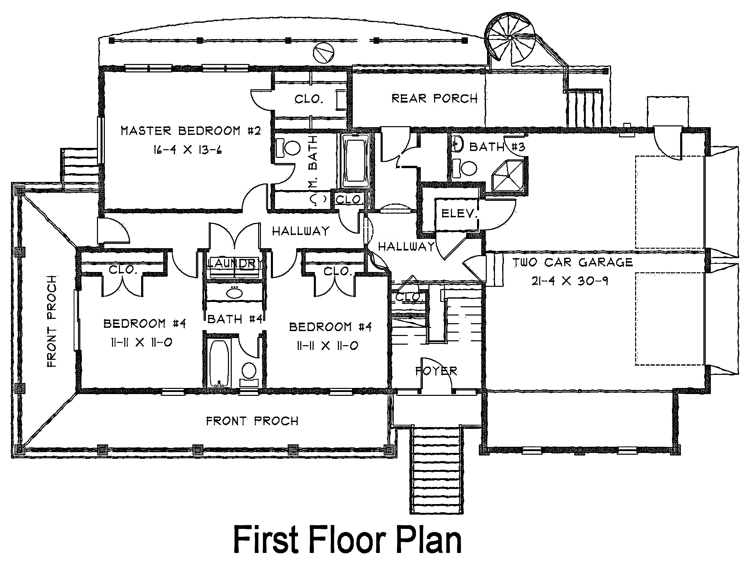 Coastal Home First Story Floor Plan - GMF+ Architects - House Plans ...